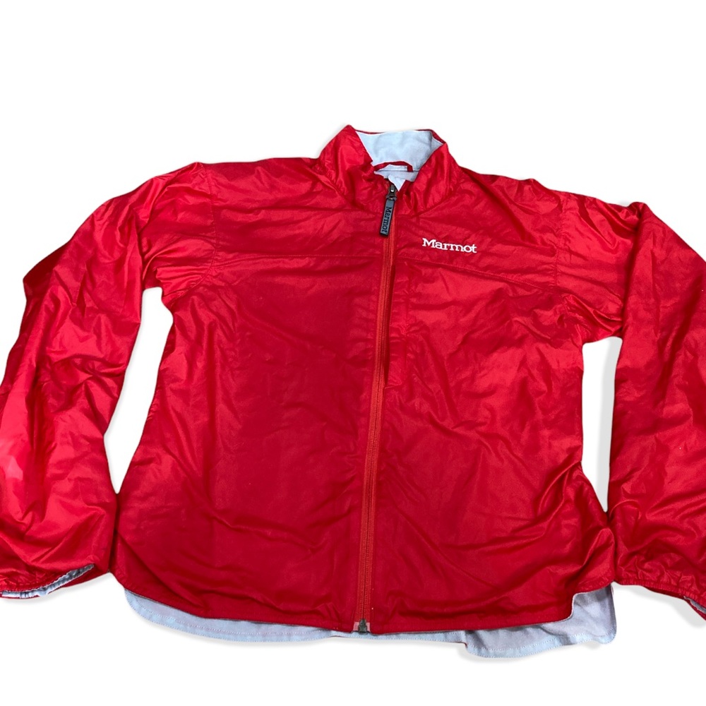 🍒 Vintage Marmot Red Zip-Up Lined Windbreaker Jacket